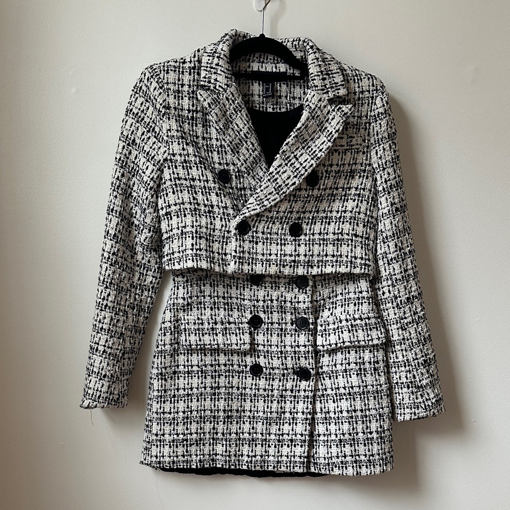 Tweed Blazer Skirt Set